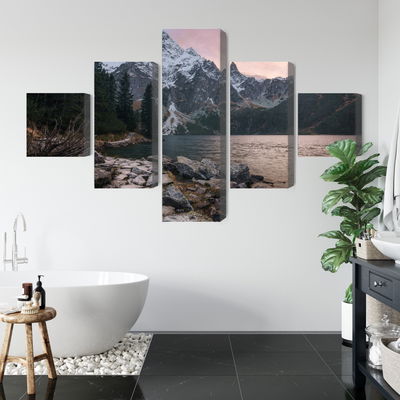 Ljuddämpande tavla - Lake and forest