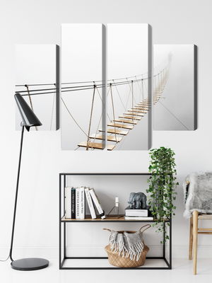 Ljuddämpande tavla - Hanging bridge in the fog