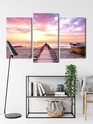 Ljuddämpande tavla - Boat on the beach 3d