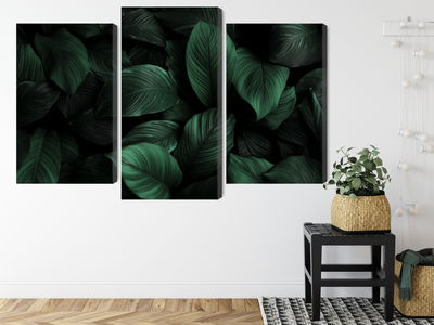 Ljuddämpande tavla - Green leaves on a macro scale