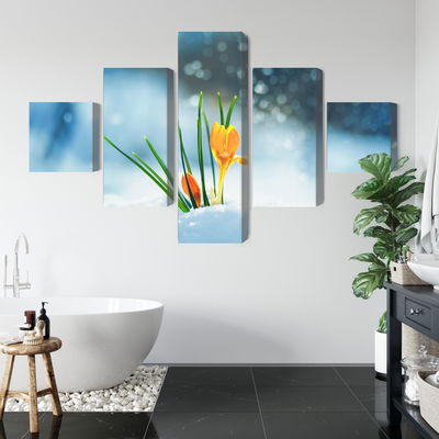 Ljuddämpande tavla - Yellow crocuses breaking