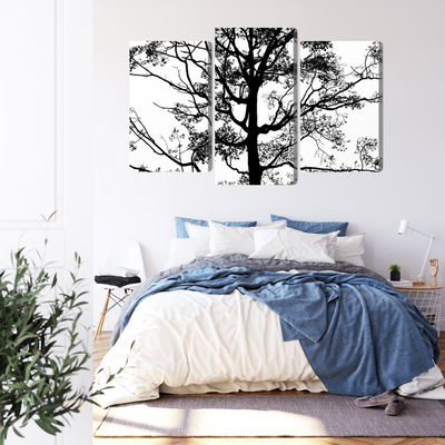 Ljuddämpande tavla - Black tree on a white