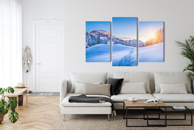 Ljuddämpande tavla - The alps at winter time 3d