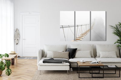 Ljuddämpande tavla - Hanging bridge in the fog