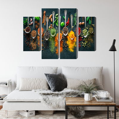 Ljuddämpande tavla - Herbs and spices on spoons