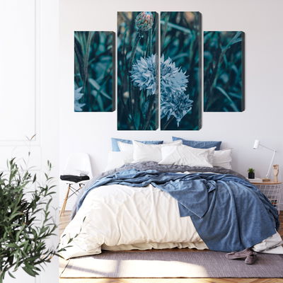 Ljuddämpande tavla - Cornflowers in the meadow 3d