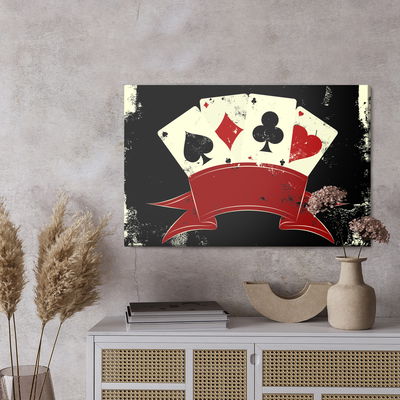 Ljuddämpande tavla - Vintage card symbols