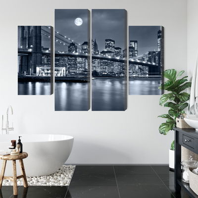 Ljuddämpande tavla - Night panorama of New York