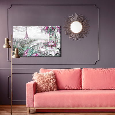 Ljuddämpande tavla - A cafe with the eiffel tower