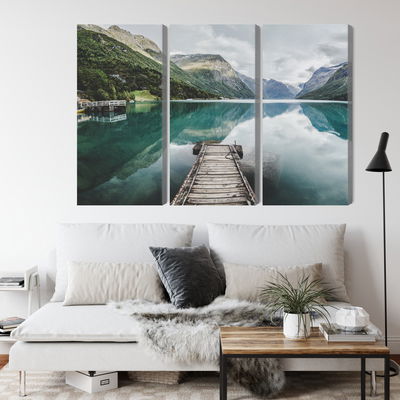 Ljuddämpande tavla - View of the lovatnet lake