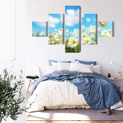 Ljuddämpande tavla - 3d daisy field