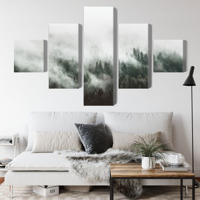 Ljuddämpande tavla - 3d misty forest landscape