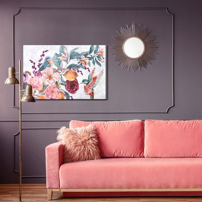 Ljuddämpande tavla - Colorful birds among