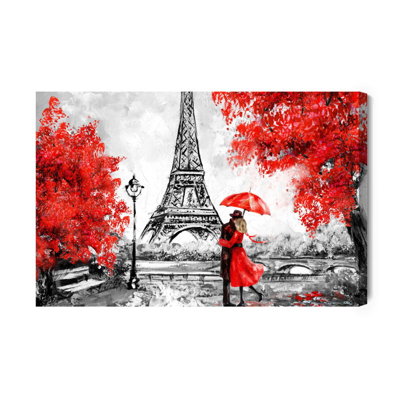 Ljuddämpande tavla - Lovers admiring the eiffel