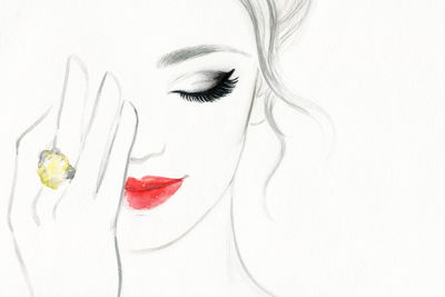 Ljuddämpande tavla - A delicate female face