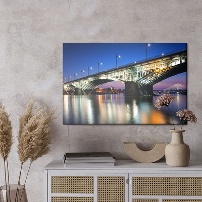 Ljuddämpande tavla - Warsaw bridges at night