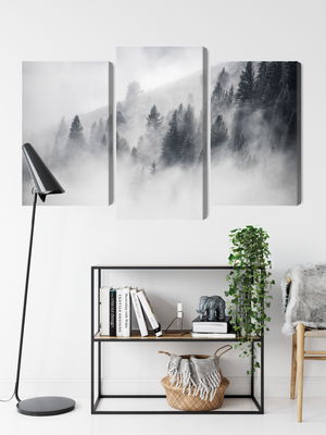 Ljuddämpande tavla - The forest is shrouded in fog