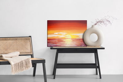 Ljuddämpande tavla - Red sunset on the sea