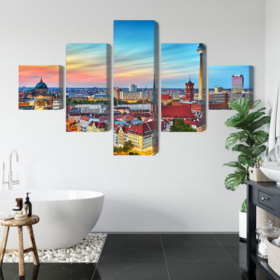 Ljuddämpande tavla - Colorful sky and berlin