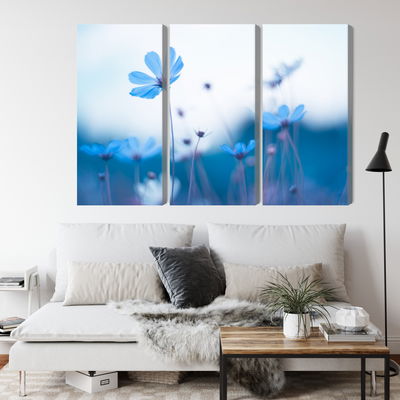 Ljuddämpande tavla - Delicate blue flowers