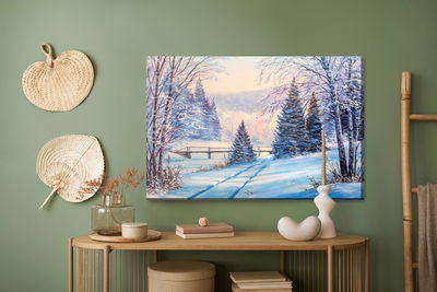 Ljuddämpande tavla - Winter forest landscape