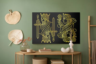 Ljuddämpande tavla - Golden king and queen