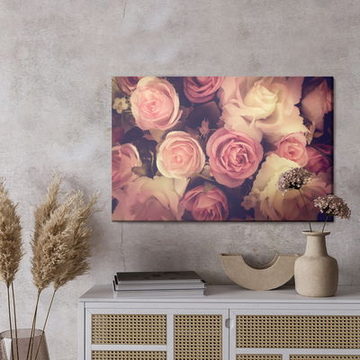 Ljuddämpande tavla - Colorful roses with a 3d