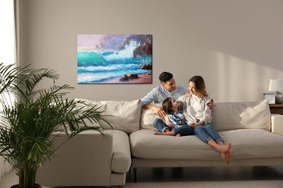 Ljuddämpande tavla - Rocks by the sea