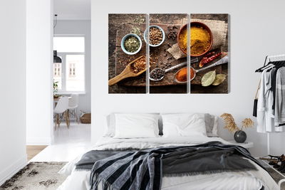 Ljuddämpande tavla - Board with various spices