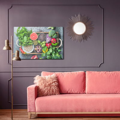 Ljuddämpande tavla - Vegetables, fruits and spices