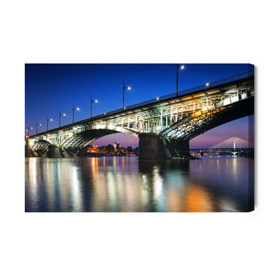 Ljuddämpande tavla - Warsaw bridges at night