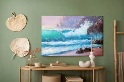 Ljuddämpande tavla - Rocks by the sea