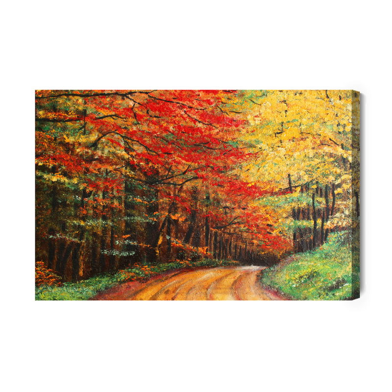 Ljuddämpande tavla - Path in the autumn forest