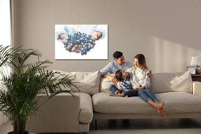 Ljuddämpande tavla - Grapes in hands