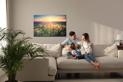 Ljuddämpande tavla - Sunset over forest hills