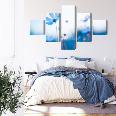 Ljuddämpande tavla - Delicate blue flowers