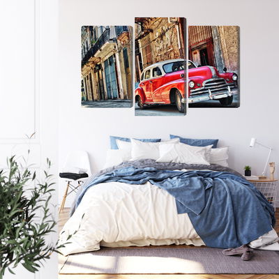Ljuddämpande tavla - Old american car and havana