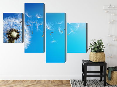 Ljuddämpande tavla - Dandelion with flying seeds