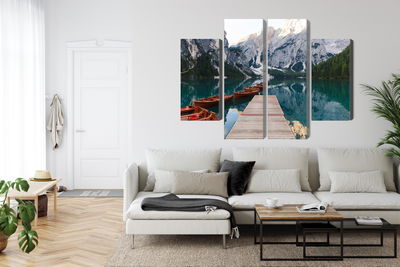 Ljuddämpande tavla - Lake braies in Italy