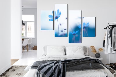 Ljuddämpande tavla - Delicate blue flowers