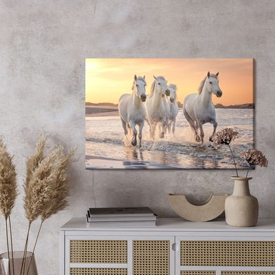 Ljuddämpande tavla - Horses by the mediterranean