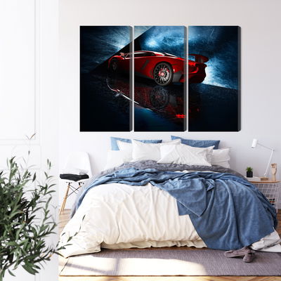 Ljuddämpande tavla - Sports car on an abstract