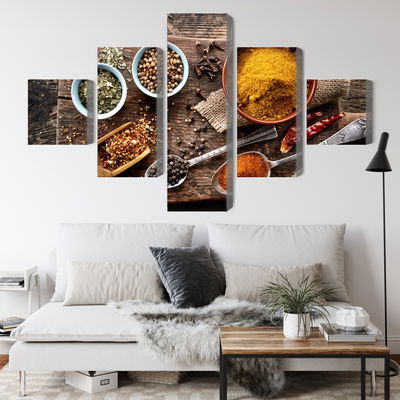 Ljuddämpande tavla - Board with various spices