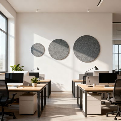 Ljudabsorbering till vägg - PES circle wall