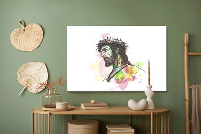 Ljuddämpande tavla - Jesus painted in watercolor