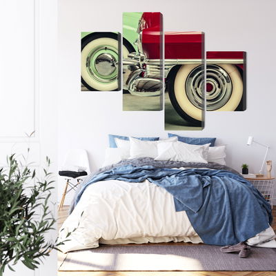 Ljuddämpande tavla - Stylish vintage car wheels