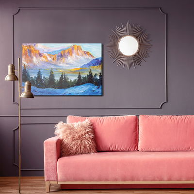 Ljuddämpande tavla - Painted mountain landscape