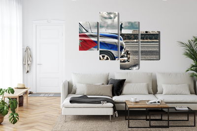 Ljuddämpande tavla - A car with a cuban flag