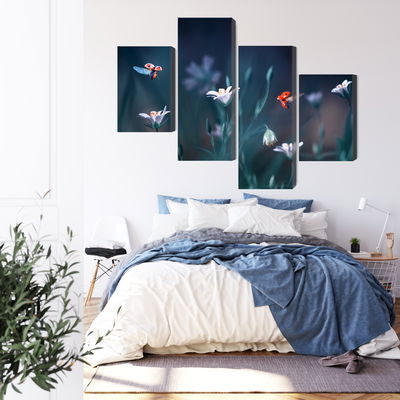 Ljuddämpande tavla - Ladybugs and wildflowers