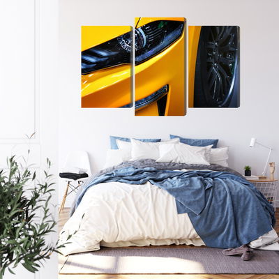 Ljuddämpande tavla - Front of a yellow sports car
